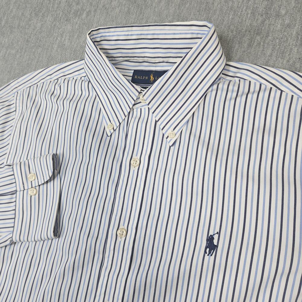 Ralph Lauren Shirt Mens M (15.5 34/35) Striped Button-Up Non-Iron Pony